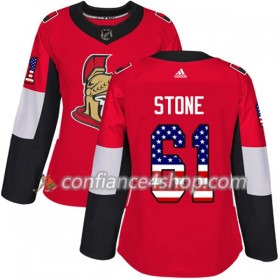 Adidas Maillot de Hockey Ottawa Senators Mark Stone 61 2017-2018 Rouge USA Flag Fashion Authentic - Femme